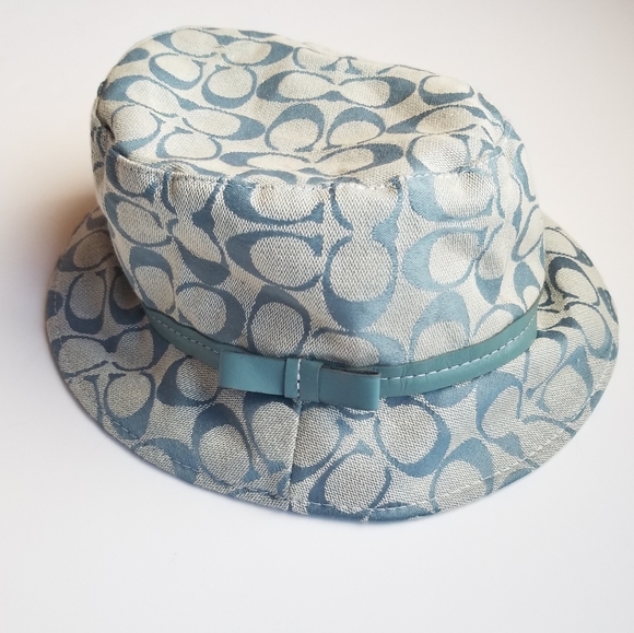 Coach Logo Blue Bucket Hat Canvas - Picture 1 of 4